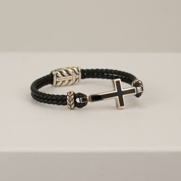 David Yurman Other - David Yurman Streamline Cross Bracelet, Black/Silver, Size Small